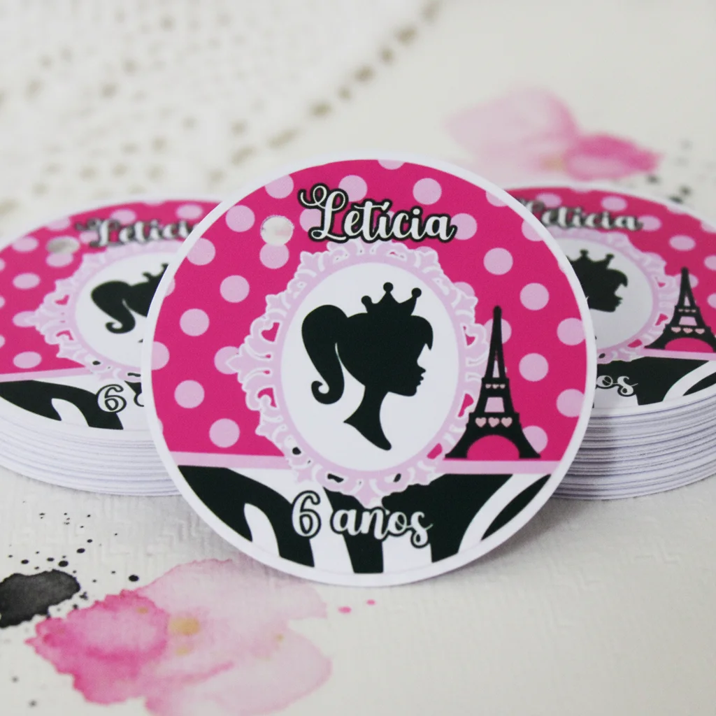 Tags Personalizadas Barbie ( 50 unidades) - Imagem 1