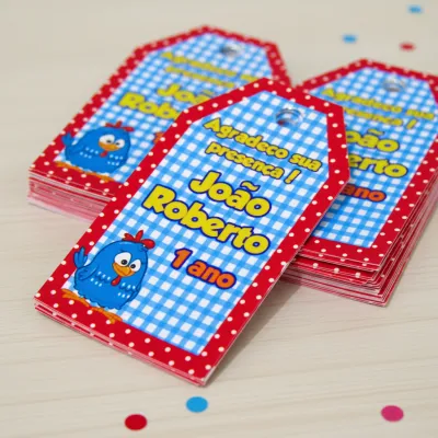Tags Personalizadas Galinha Pintadinha  ( 50 unidades)