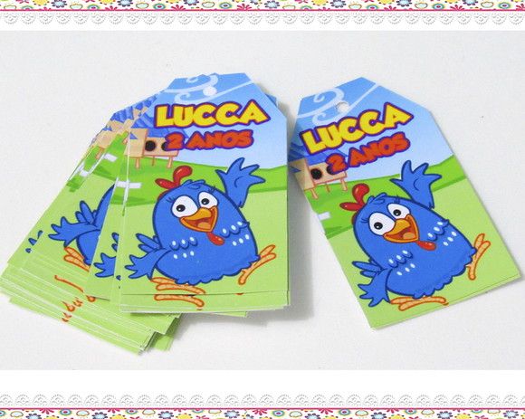 Tags Personalizadas Galinha Pintadinha ( 50 unidades) - Imagem 2