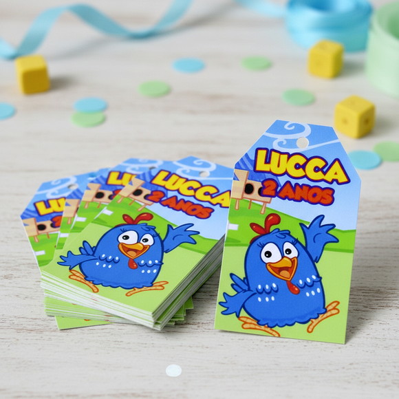 Tags Personalizadas Galinha Pintadinha ( 50 unidades)