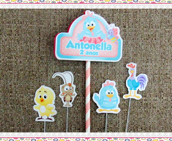 Topo de Bolo Galinha Pintadinha Candy - Imagem 3