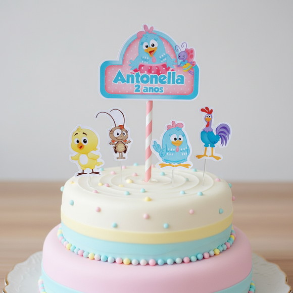 Topo de Bolo Galinha Pintadinha Candy - Imagem 2