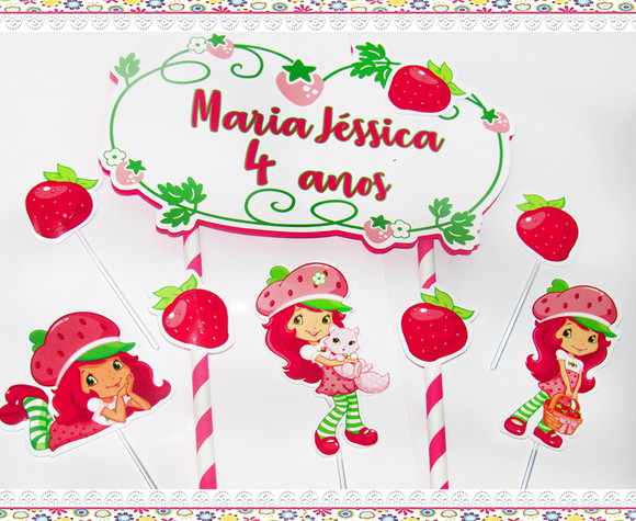Topo de Bolo Personalizado Moranguinho - Imagem 3