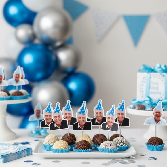 Topper com Foto: Carinha de Festa ( 50 unidades) - Imagem 1