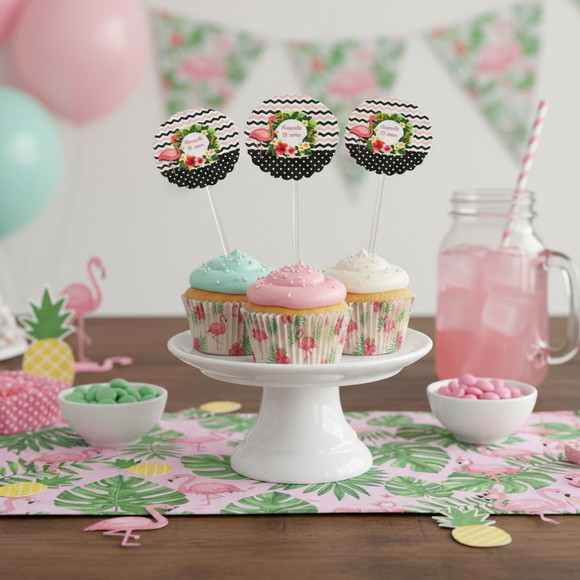 Topper para Docinho Flamingo ( 50 unidades)