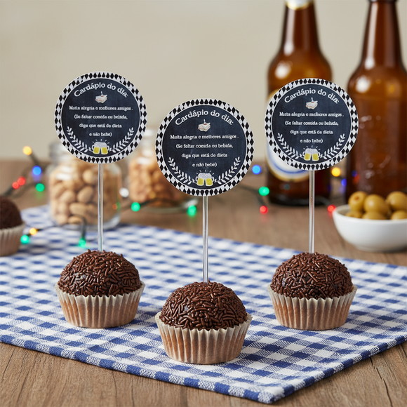 Topper para Docinhos Boteco ( 50 unidades )
