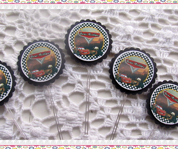 Topper para Docinhos Carros 50 unidades