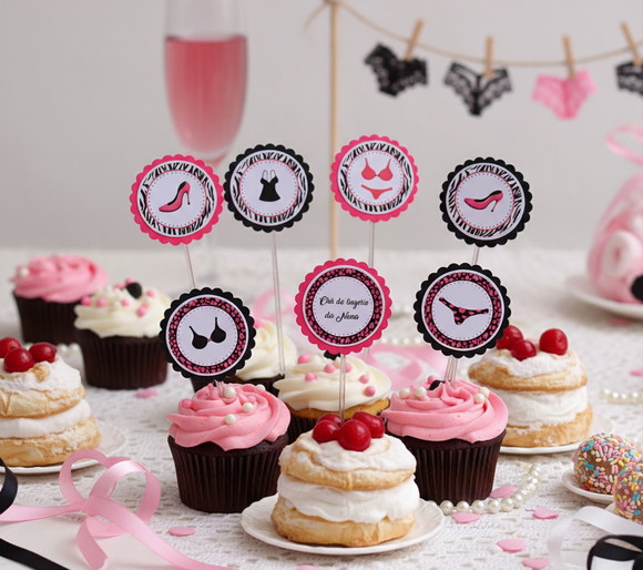 Topper para Docinhos Chá de Lingerie ( 50 unidades) - Imagem 2
