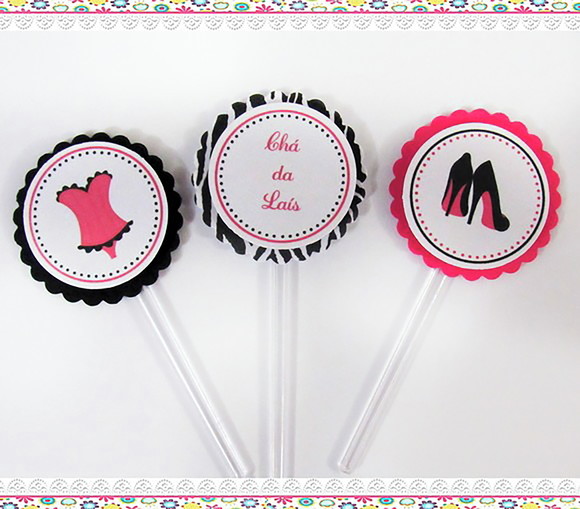 Topper para Docinhos Chá de Lingerie ( 50 unidades) - Imagem 3
