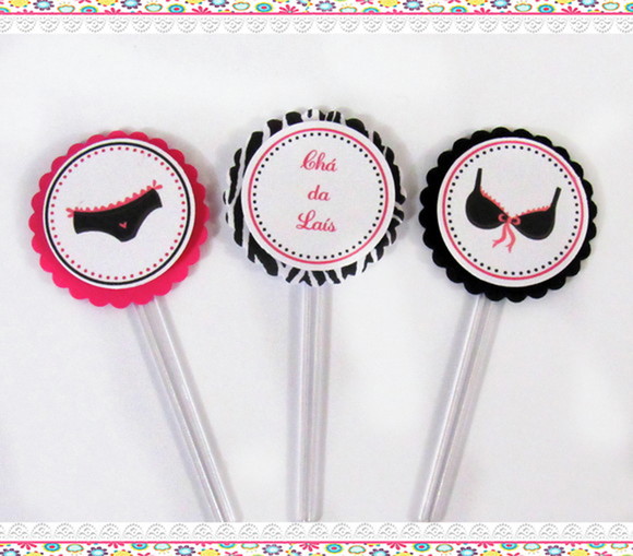 Topper para Docinhos Chá de Lingerie ( 50 unidades) - Imagem 4