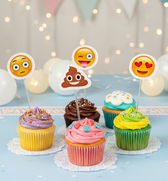 Topper para Docinhos Emoji (50 unidades)