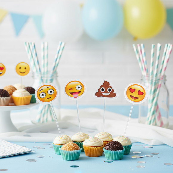 Topper para Docinhos Emoji (50 unidades) - Imagem 2