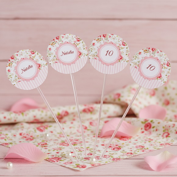 Topper para Docinhos Floral (50 unidades)