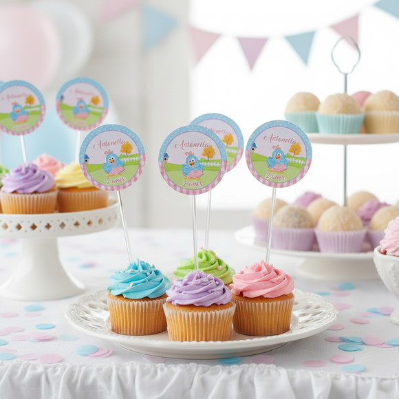 Topper para Docinhos Galinha Pintadinha Candy Color ( 50 unidades) - Imagem 2