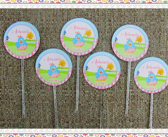 Topper para Docinhos Galinha Pintadinha Candy Color ( 50 unidades) - Imagem 3