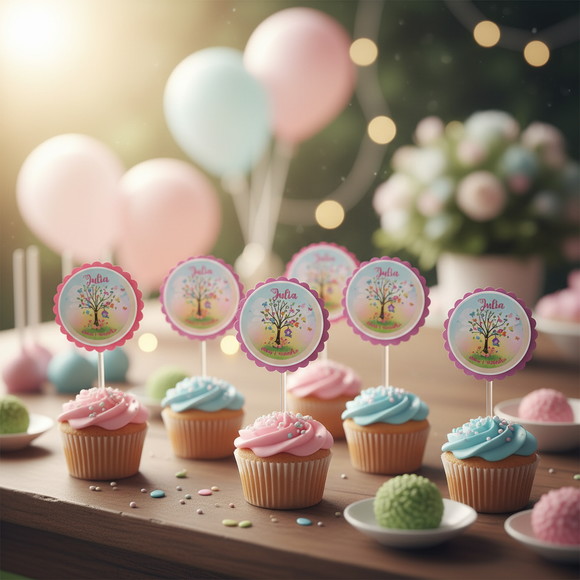 Topper para Docinhos Jardim Encantado (50 unidades)
