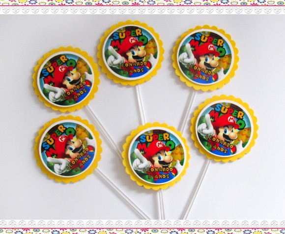 Topper para Docinhos Super Mario 50 unidades - Imagem 2