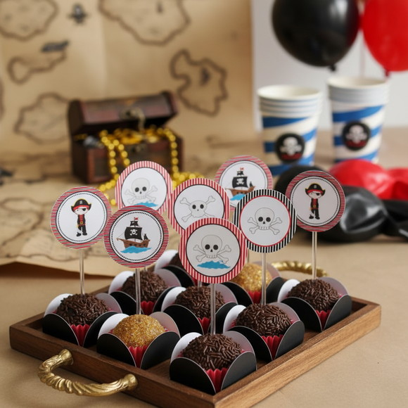 Topper para Docinhos Tema Pirata (50 unidades)