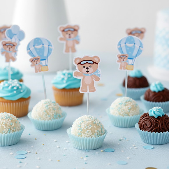 Topper para Docinhos Ursinho Baloeiro ( 50 unidades)