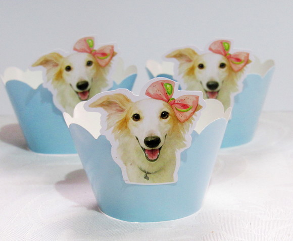 Wrappers Personalizados para Cupcake Cachorrinha - Imagem 1