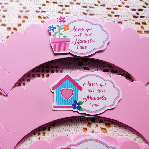 Wrappers Personalizados para Cupcake: Jardim Encantado - Imagem 3