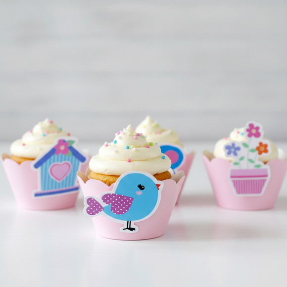 Wrappers Personalizados para Cupcake: Jardim Encantado
