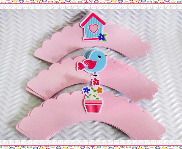 Wrappers Personalizados para Cupcake: Jardim Encantado - Imagem 2