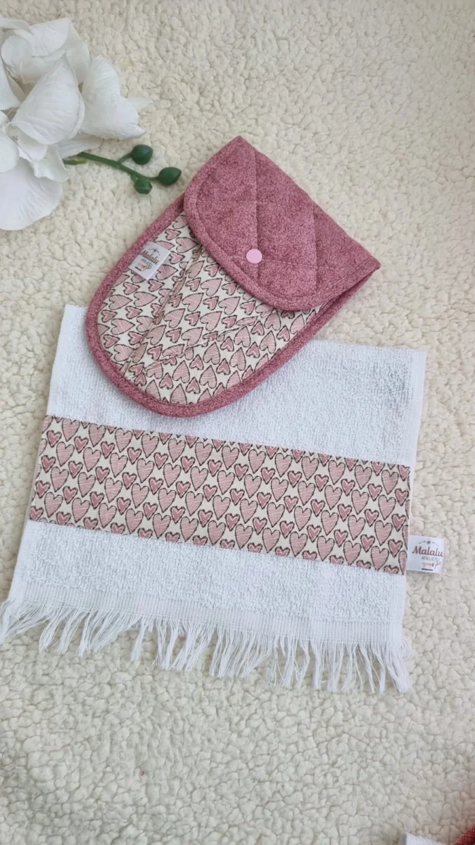Kit Porta Alicate de Unha em Tecido + Toalha de Mão - Imagem 2