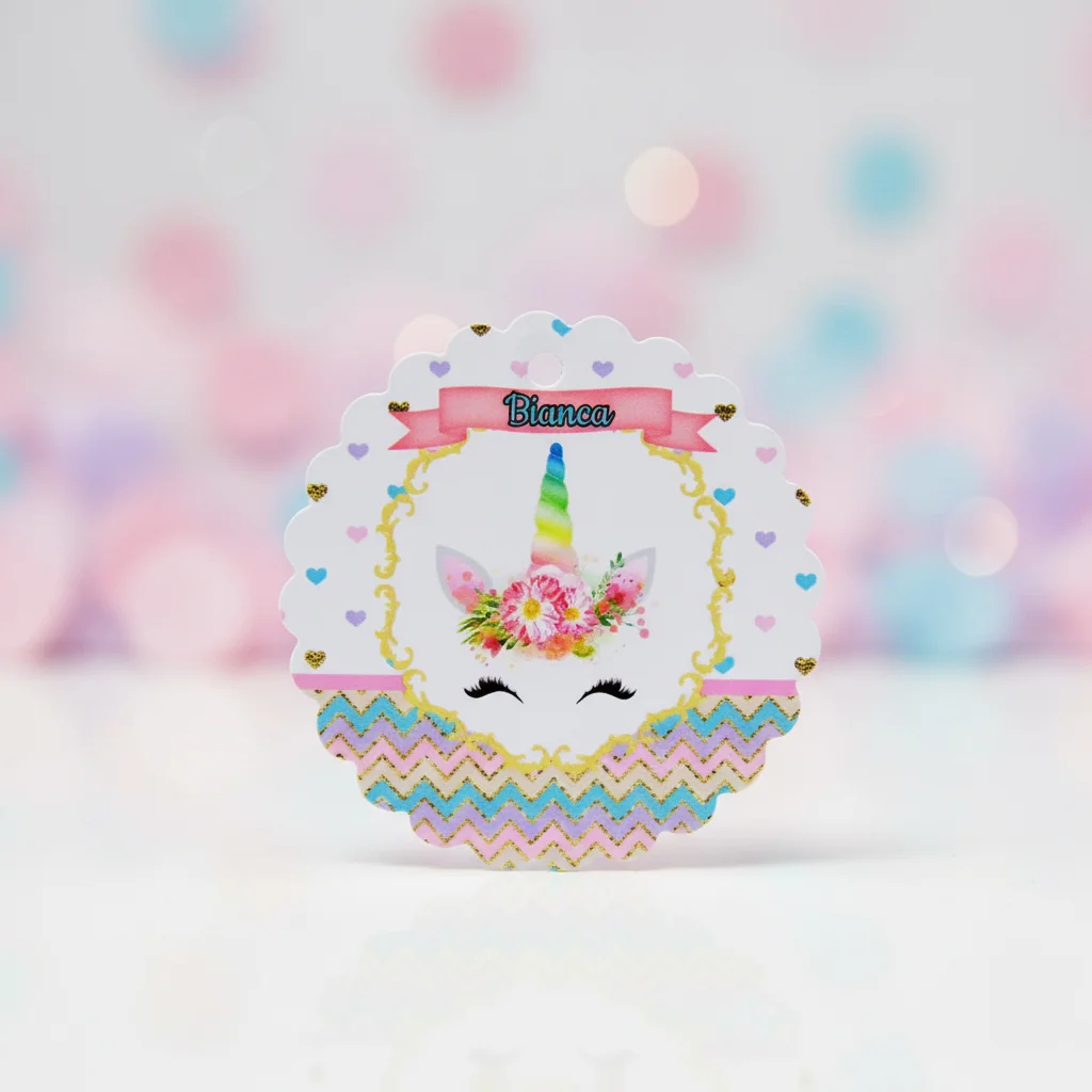 Tag personalizada para lembrancinha Unicórnio - Imagem 4
