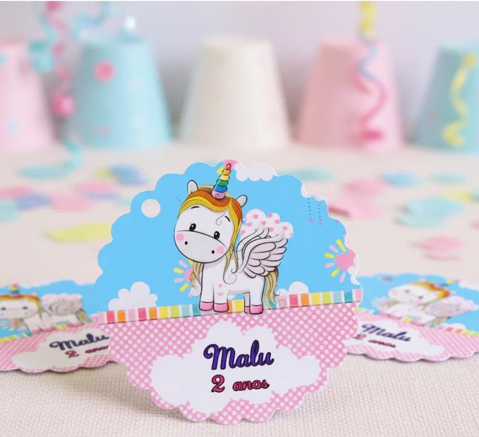 Tag personalizada para lembrancinha Unicórnio - Imagem 1