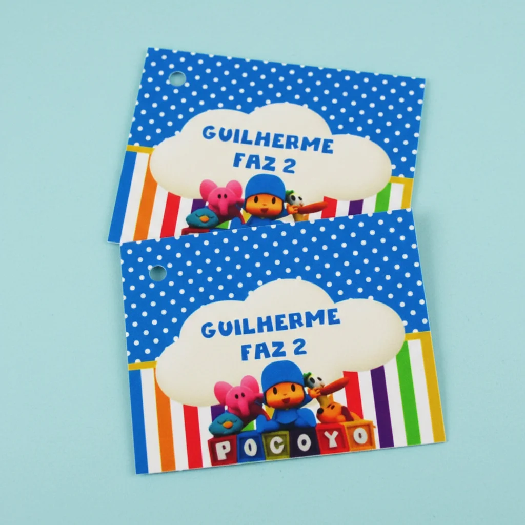 Tag personalizada para lembrancinha Pocoyo ( 50 unidades) - Imagem 2