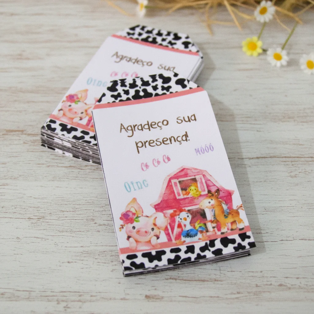 Tag personalizada para lembrancinha Fazendinha ( 50 unidades) - Imagem 3