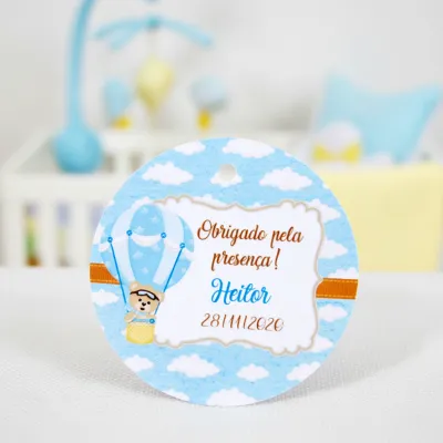 Tag personalizada Ursinho Baloeiro  ( 50 unidades)