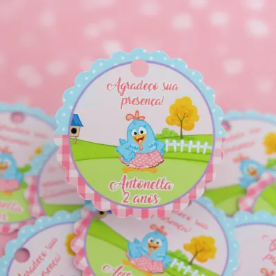 Tag personalizada Galinha Pintadinha Candy Color  ( 50 unidades)