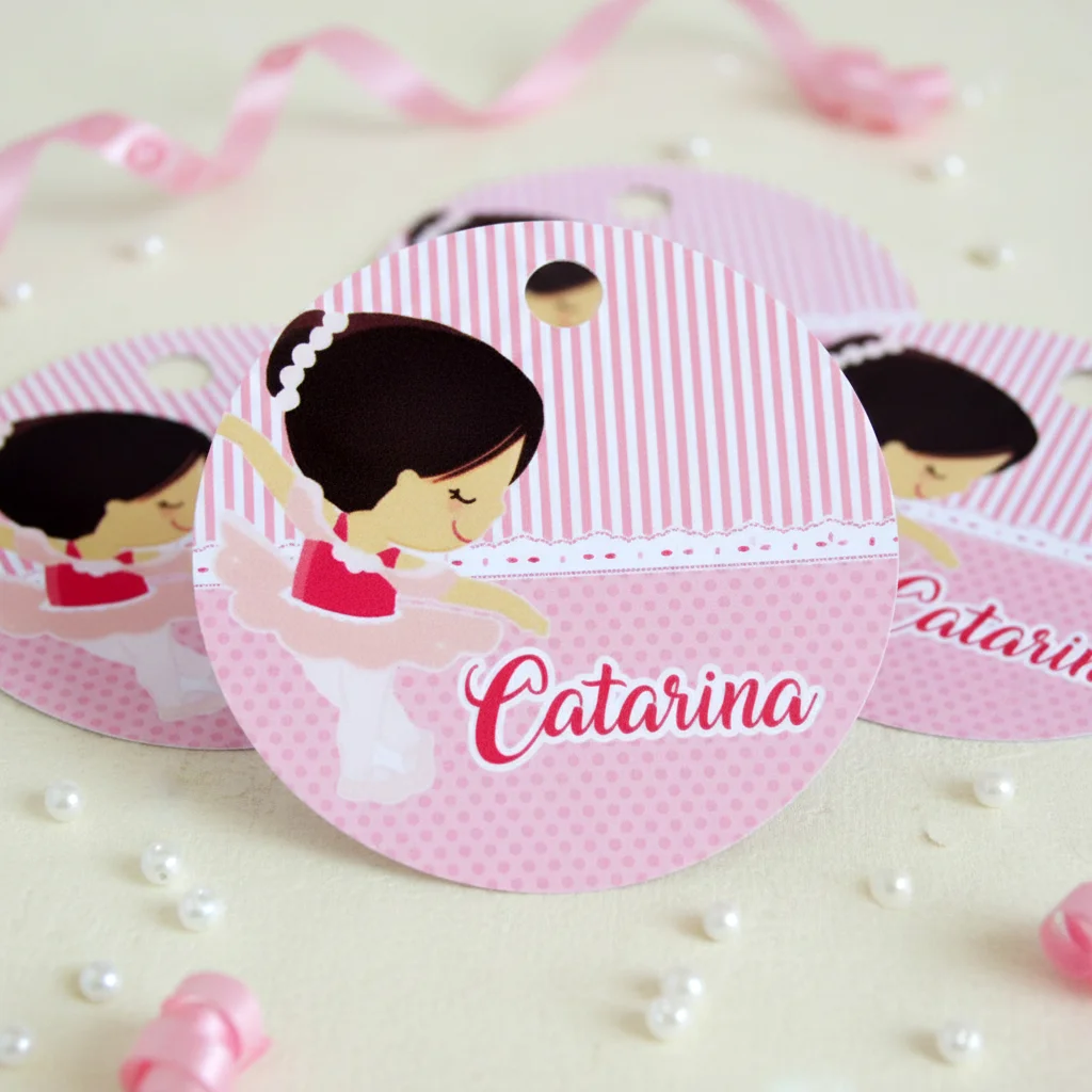 Tag personalizada Bailarina  ( 50 unidades) - Imagem 1