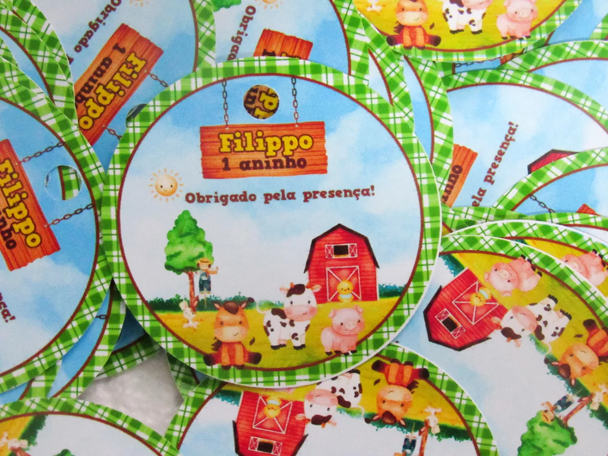 Tag personalizada para lembrancinha Fazendinha ( 50 unidades) - Imagem 3