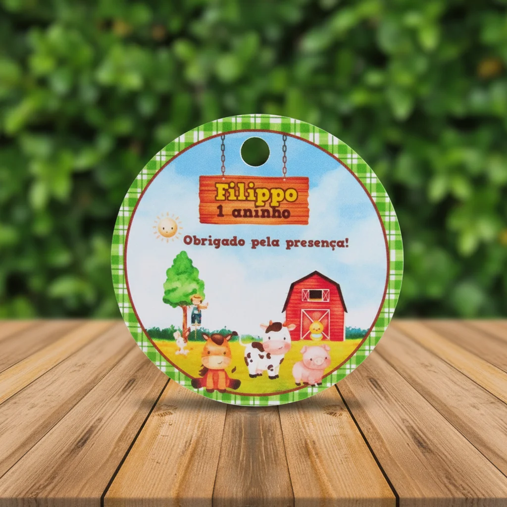 Tag personalizada para lembrancinha Fazendinha ( 50 unidades) - Imagem 2