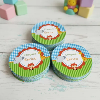 Tag personalizada para lembrancinha  Safari  ( 50 unidades)