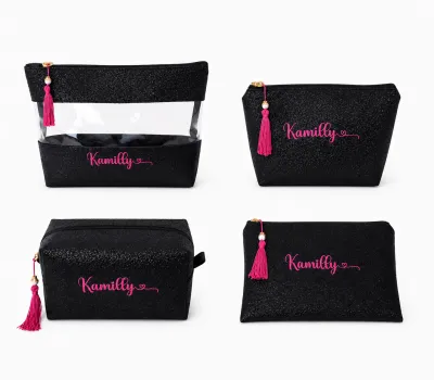 Kit Nécessaires Personalizadas  com Nome Bordado