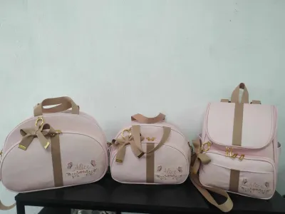 kit 3 peças de bolsa maternidade ( M , G e uma mochila luxo )