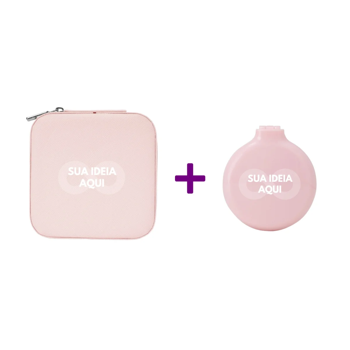 30 Kit beleza com porta-joias + escova com espelho Personalizado Brinde atacado - Imagem 1