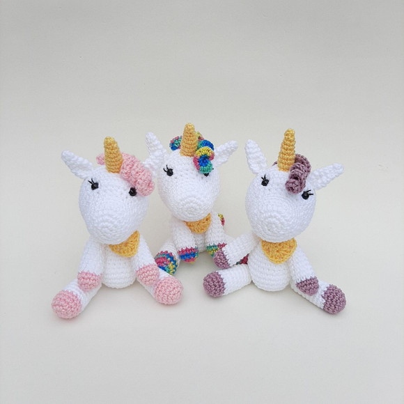 Amigurumi De Crochê Pequeno Unicórnio- Unidade - Imagem 2