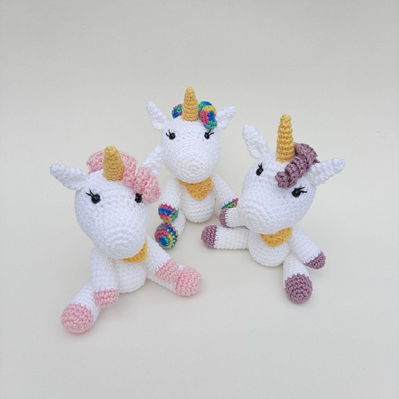 Amigurumi De Crochê Pequeno Unicórnio- Unidade - Imagem 4