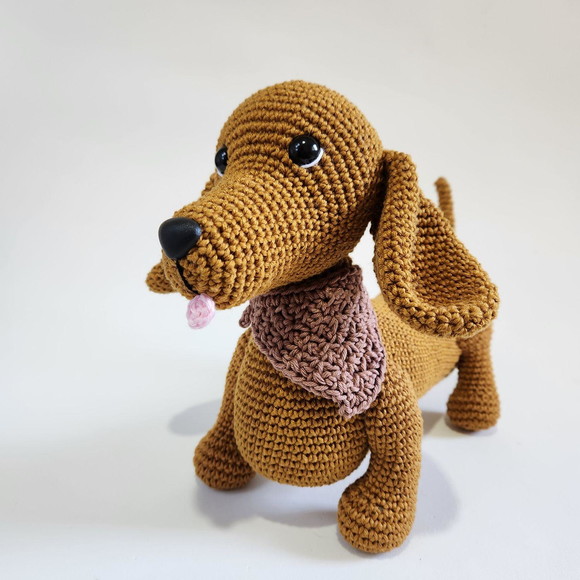 Cachorro Dachshund Salsichinha Amigurumi Crochê - Imagem 3