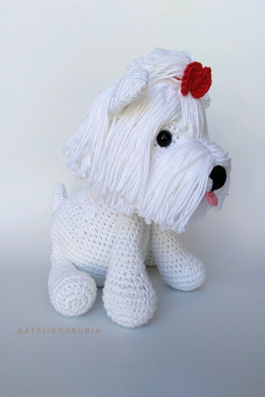 Cãozinho Maltês Amigurumi Crochê - Imagem 2