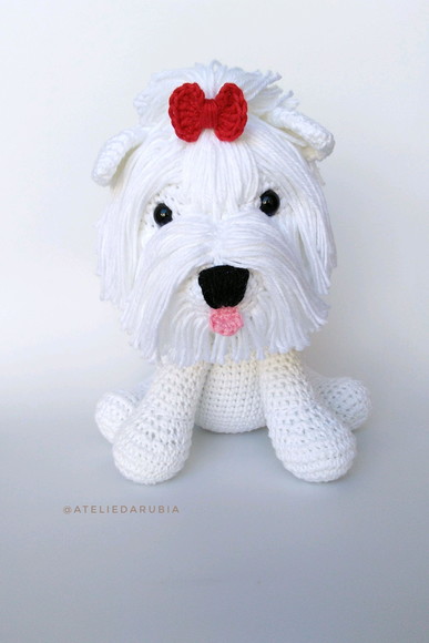Cãozinho Maltês Amigurumi Crochê - Imagem 3