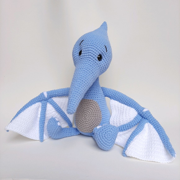Dinossauro Pterodáctilo de Crochê Amigurumi