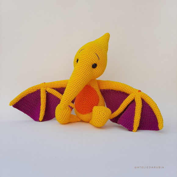 Dinossauro Pterodáctilo de Crochê Amigurumi