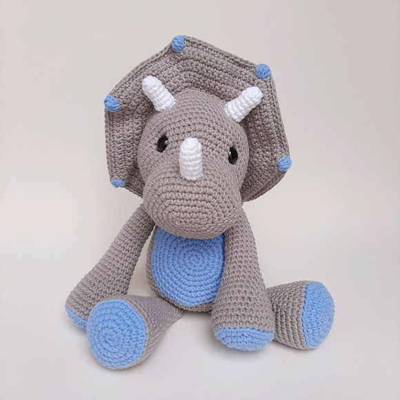 Dupla Dinossauros de crochê Amigurumi - Imagem 2