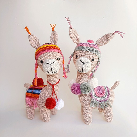 Dupla Lhama de crochê Amigurumi - Imagem 4